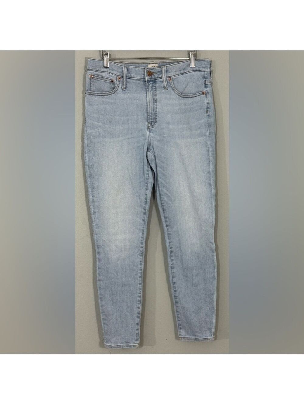 J Crew 9” High Rise Toothpick Jeans Light Wash Sz 31 Denim Stretch